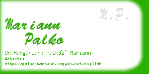 mariann palko business card